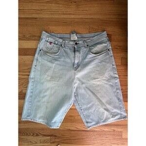 VINTAGE Rocawear Mens 40 Jean Shorts Blue Denim Baggy Urban Hip Hop‎ *